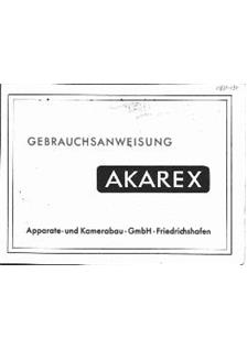 Apparate and Kamerabau Akarex manual. Camera Instructions.