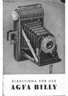 Agfa Billy manual. Camera Instructions.