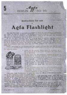 Agfa Flashlight manual. Camera Instructions.