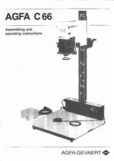 Agfa C 66 manual. Camera Instructions.