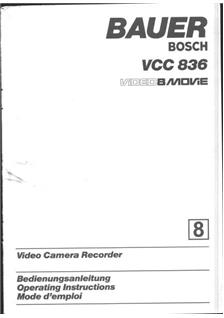 Bauer VCC 836 manual. Camera Instructions.