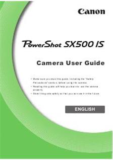 Canon PowerShot SX500 IS manual. Camera Instructions.