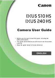 Canon Digital Ixus 240 HS manual. Camera Instructions.