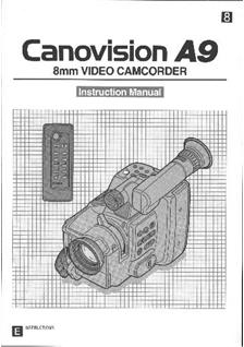 Canon A 9 manual. Camera Instructions.