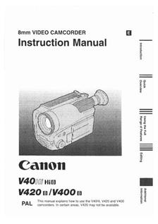 Canon V 40 Hi manual. Camera Instructions.