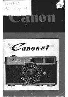 Canon Canonet manual. Camera Instructions.