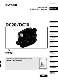 Canon DC 20 manual. Camera Instructions.