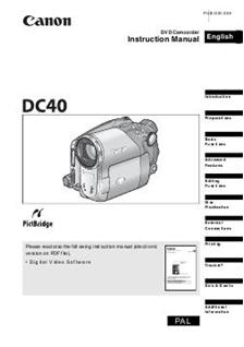 Canon DC 40 manual. Camera Instructions.