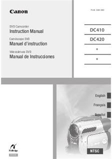 Canon DC 420 manual. Camera Instructions.