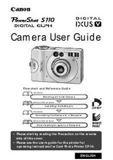 Canon Digital Ixus V manual. Camera Instructions.