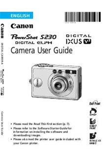 Canon Digital Ixus V3 manual. Camera Instructions.