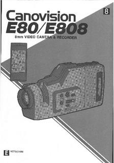 Canon E 808 manual. Camera Instructions.