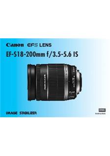 Canon 18-200/3.5-5.6 manual. Camera Instructions.