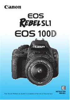 Canon EOS 100D manual. Camera Instructions.