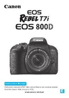 Canon EOS 800D manual. Camera Instructions.