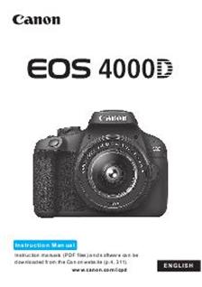 Canon EOS 4000D manual. Camera Instructions.