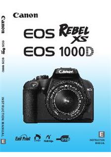 Canon EOS 1000D manual. Camera Instructions.