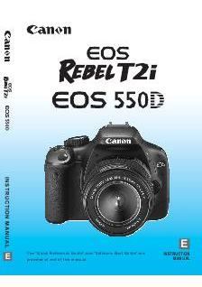 Canon EOS 550D manual. Camera Instructions.