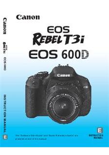 Canon EOS 600D manual. Camera Instructions.