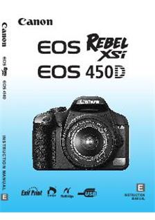 Canon EOS 450D manual. Camera Instructions.