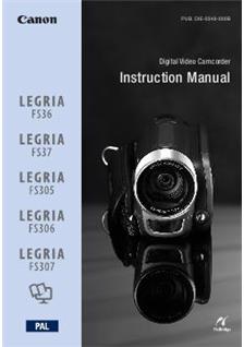 Canon Legria FS 305 manual. Camera Instructions.