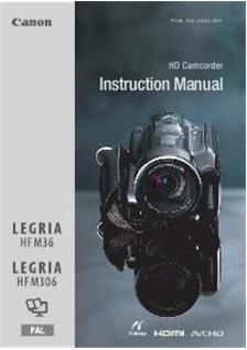 Canon Legria HF M306 manual. Camera Instructions.