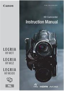 Canon Legria HF M31 manual. Camera Instructions.
