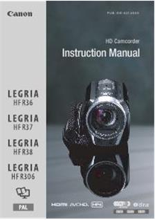 Canon Legria HF R37 manual. Camera Instructions.