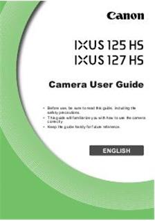 Canon Digital Ixus 125 HS manual. Camera Instructions.