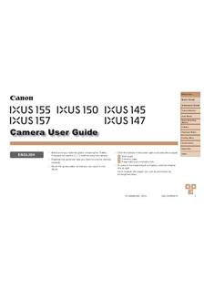 Canon Digital Ixus 150 manual. Camera Instructions.