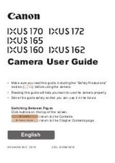 Canon Digital Ixus 165 manual. Camera Instructions.