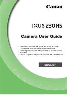 Canon Digital Ixus 230 HS manual. Camera Instructions.