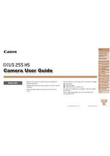 Canon Digital Ixus 255 HS manual. Camera Instructions.