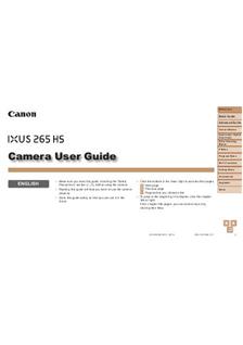 Canon Digital Ixus 265 HS manual. Camera Instructions.