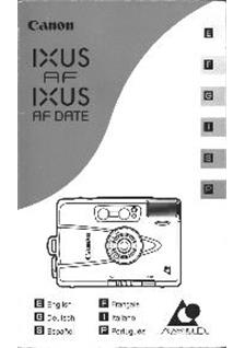 Canon Ixus AF manual. Camera Instructions.