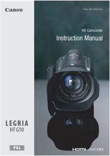 Canon Legria HF G10 manual. Camera Instructions.