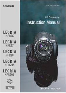 Canon Legria HF R28 manual. Camera Instructions.