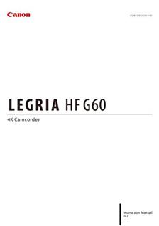 Canon Legria HF G60 manual. Camera Instructions.