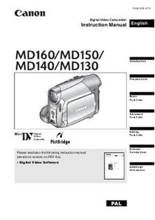 Canon MD 130 manual. Camera Instructions.