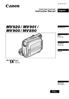 Canon MV 890 manual. Camera Instructions.