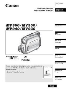 Canon MV 940 manual. Camera Instructions.