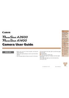 Canon PowerShot A2600 manual. Camera Instructions.