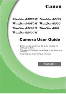Canon PowerShot A4050 IS manual. Camera Instructions.