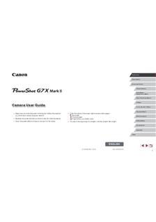 Canon PowerShot G7 X Mark II manual. Camera Instructions.