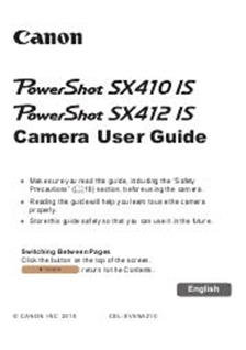 Canon PowerShot SX412 IS manual. Camera Instructions.