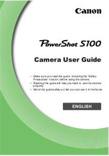 Canon PowerShot S100 manual. Camera Instructions.