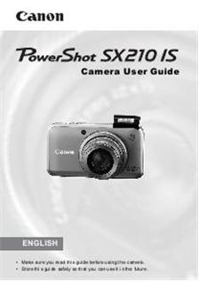 Canon PowerShot SX210 IS manual. Camera Instructions.