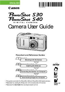 Canon PowerShot S30 Printed Manual