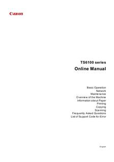 Canon Pixma TS6100 Series manual. Camera Instructions.