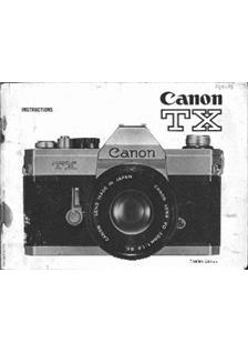 Canon TX manual. Camera Instructions.